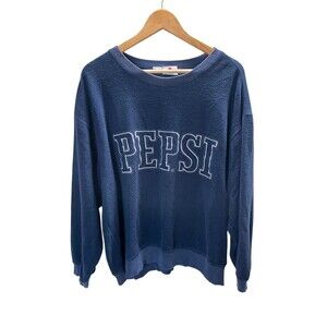 Vintage Pepsi Sweatshirt 1X Women’s Navy Long Sleeve Embroidered Lettering